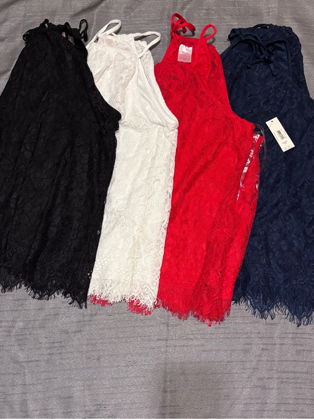 NO Boundaries Lace Red Black White Navy Tank Top Size XXL Set Of 4 . 2 NWT 2 UO